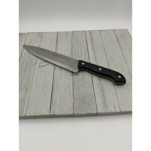 E-Z Cuisine Chefs Knife 8" Stainless Steel Black Handle 13" Germanic Style